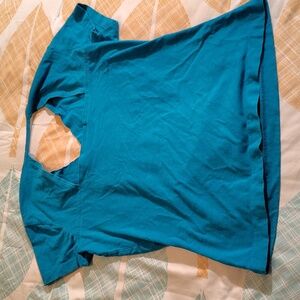Customized Blue/Green cut out tshirt